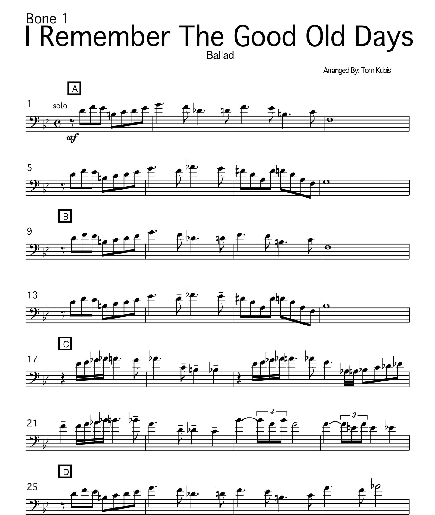 I Remember The Good Old Days