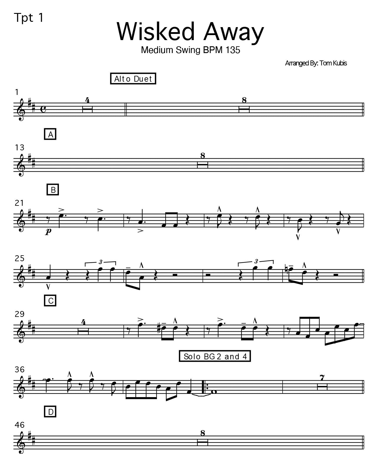 Wisked Away Alto Duet