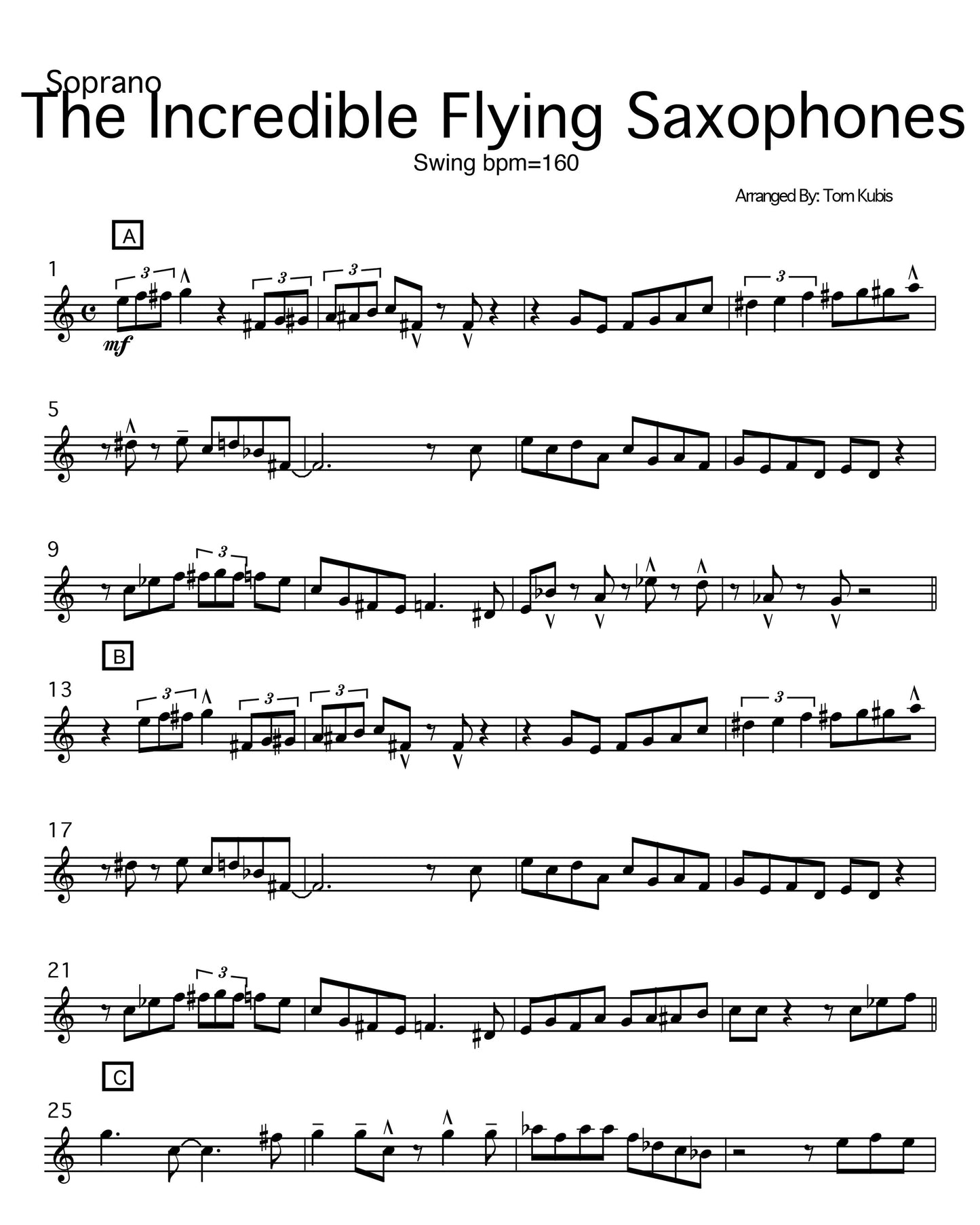 The Incredible Flying Saxophones